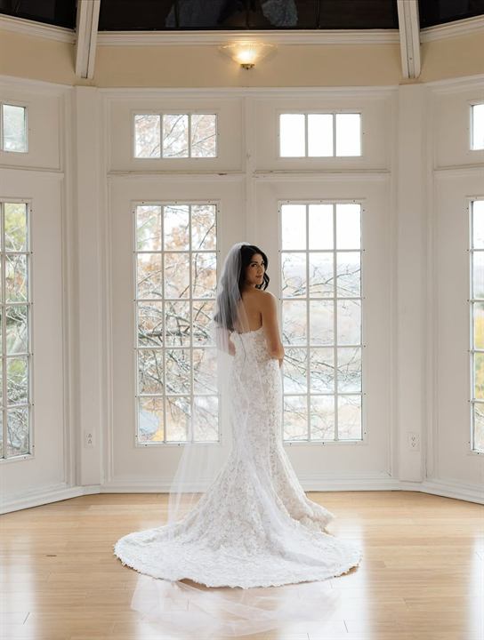 An editorial bridal portrait